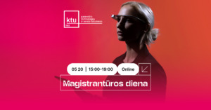 KTU Panevėžio technologijų ir verslo fakulteto Magistrantūros dienos 2026 vizualas su renginio data, laiku ir nuotolinio dalyvavimo informacija.